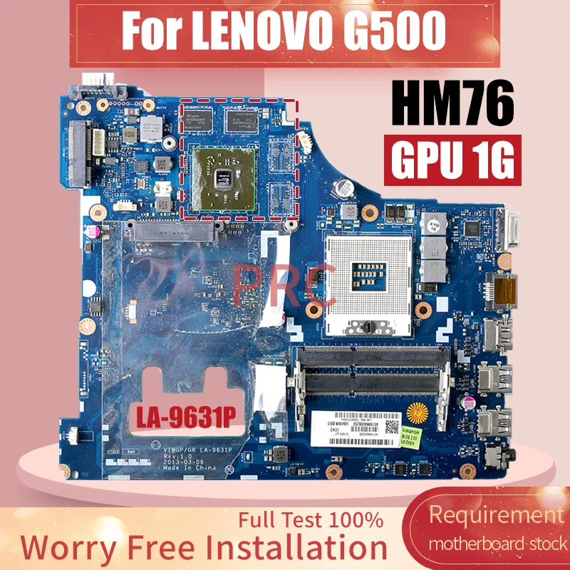 LA-9631P For LENOVO Ideapad G500 Laptop Motherboard SLJ8E HM76 216-084100 1G 90002823 Notebook Mainboard