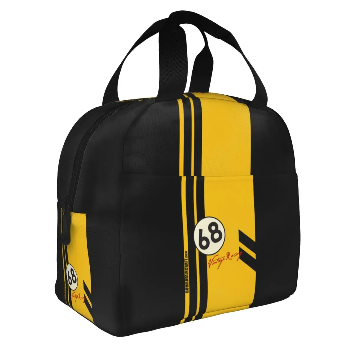68 Racing Car Insulated Lunch Tote Bag for Women Portable Thermal Cooler Food Lunch Box Work School Travel