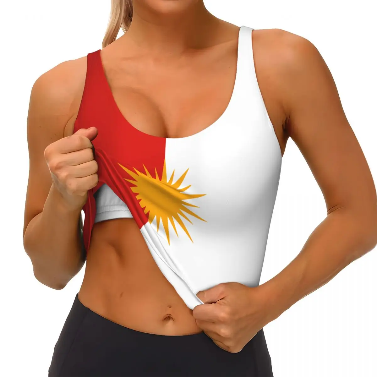 2026 Yezidi Flag Print Women Activities Sports Vest Yoga Vest Workout Vest for Women Lightweight Trendy