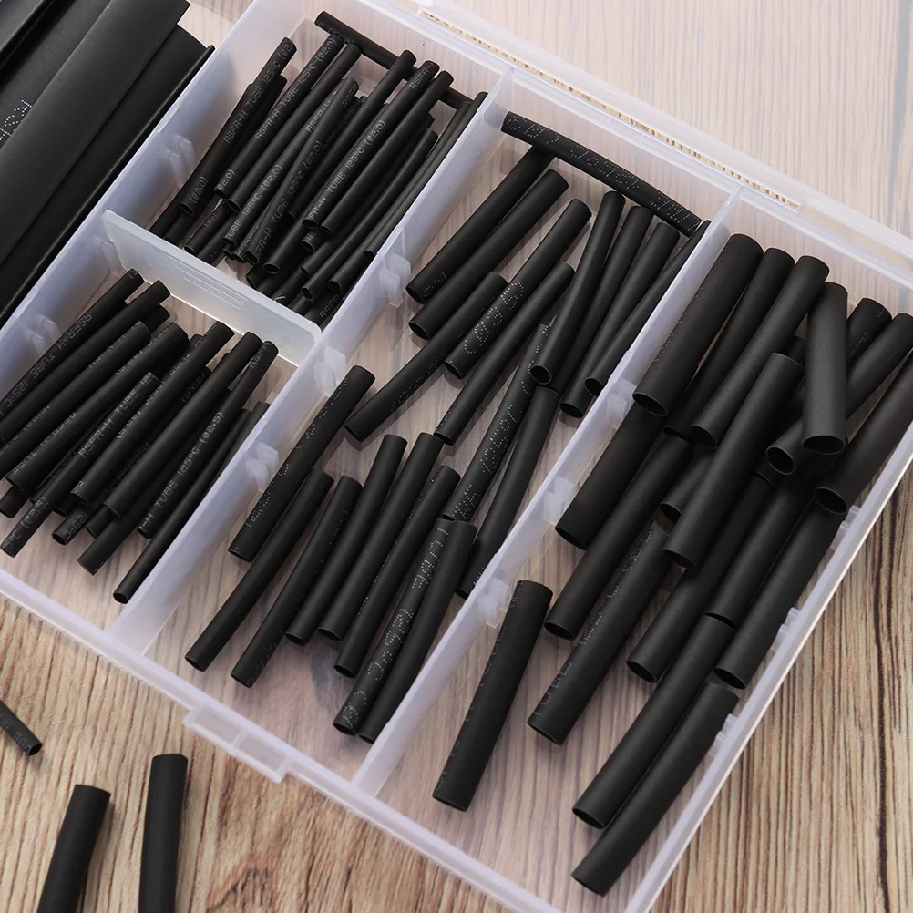 

4 Boxes Black Heat Shrink Tube Polyolefin Electrical Wrap Wire Cable Sleeves Pe Insulation Shrinkable Tube Kit for Cable Repair
