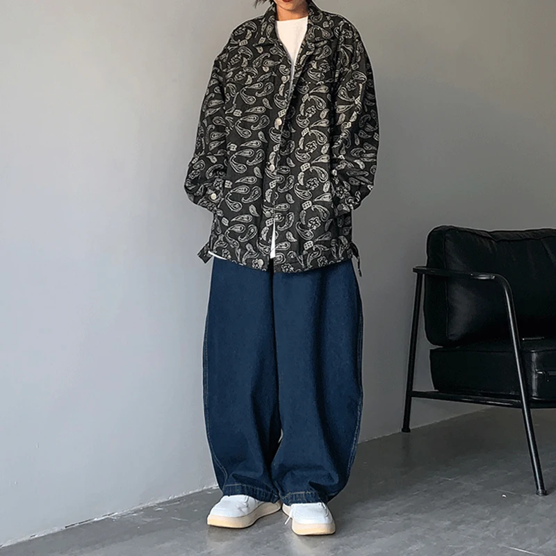 Women Men Wide Leg Cargo Pants Streetwear Baggy Jeans Spring Autumn Men Korean Denim Pants Fashion Loose Straight Jeans