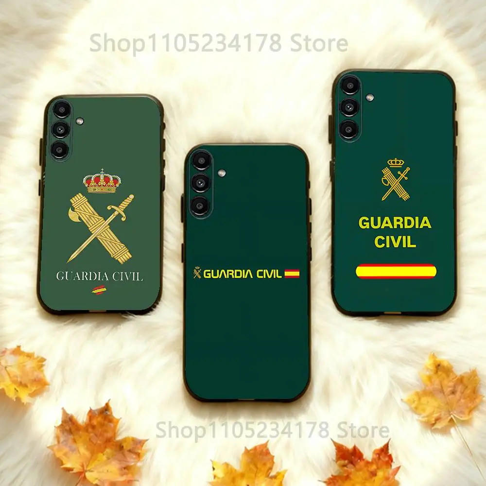 Флаг Испании, Гражданская гвардия Испании для Samsung Galaxy A73,52,32,71,41,53,31,72,22,5G,J7,Note,8,9 Мягкий черный пылезащитный чехол