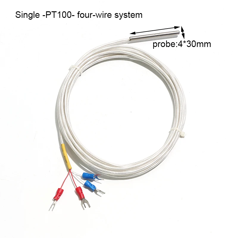 Single/Two Branch PT100 Type Temperature Sensor 4-wire 6-wire System Thermocouple 4*30mm/4*50mm/5*45mm SUS304 Probe 1-3M