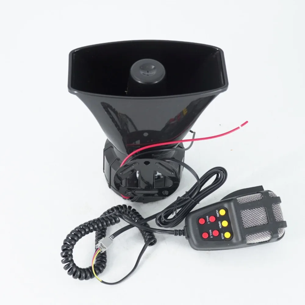 For Vehicles 120DB Loud Car Horn Speaker Set 12V/24V 100W Police Siren Air Horn Megaphone with Multi-Tone & Claxon