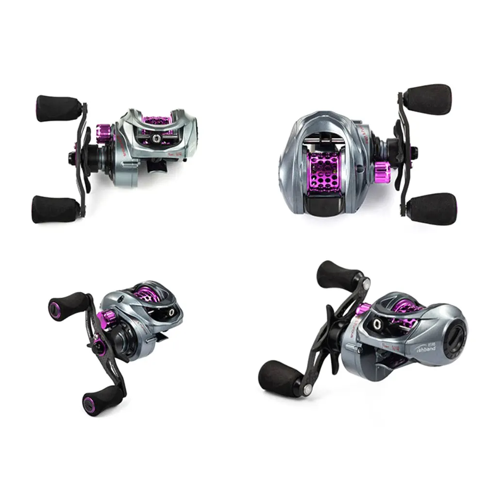 Ultra-Light Carbon PW100 Fishing Baitcast Reel 4.5KG Max Drag 6.6：1 Micro-Throwing Baitcasting Reel Lightweight Casting Reels