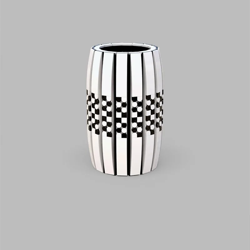 Creators Animal Series Model MOC Building Bricks Checkered Patterned Vase Modular Technology Gifts Holiday Assemble Children Toy