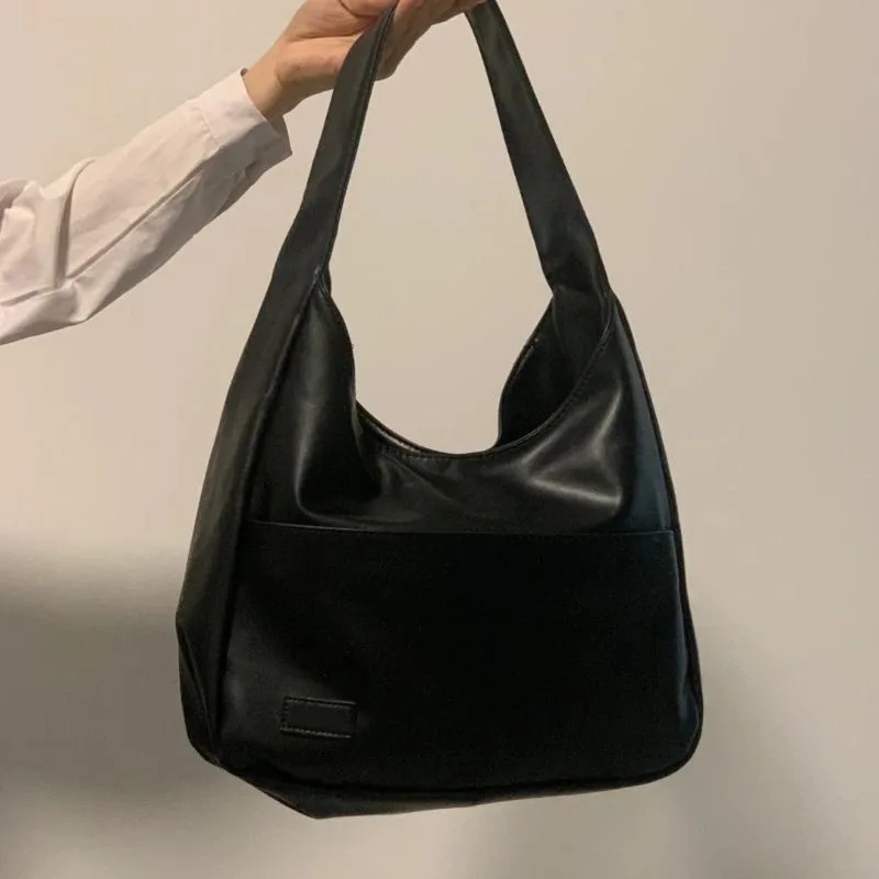 2025 New Autumn And Winter Soft Leather Large Capacity Brown Versatile Commuting Shoulder Bag Women's Tote Bucket Bag