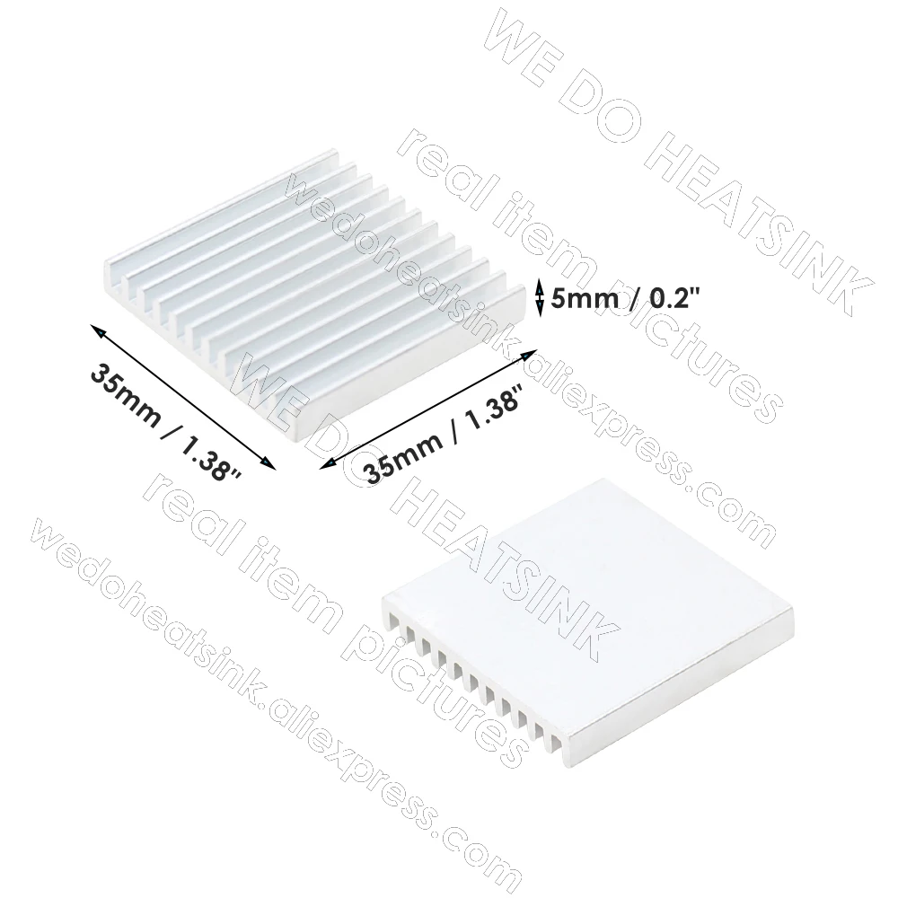 WE DO HEATSINK 35x35x5mm Without or With Thermal Pad Aluminum Silver Square Heatsink Cooler Raidator Cooling For Chipset