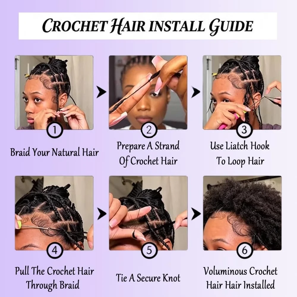 Burmese Curly Miracle Knots Crochet Human Hair 14-26 Inch Peruvian Hair Extensions 60g One Bulk And Braiding Hair 100% Human Hair Bundles Feather Crochet Human Hair For Women 1/2/3 Pieces ALIANNA Hair Reusable Pre-Separated Beginner Friendly Natural Black view 8