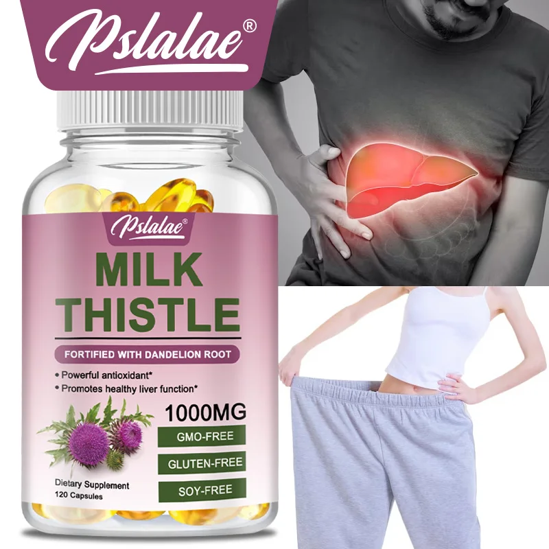 

Natural Milk Thistle Supplement 1000 Mg - Contains Silymarin and Dandelion Root To Support Liver Detoxification and Cleansing