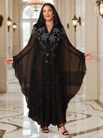Eid Robe à capuche ouverte Abaya femmes robes de soirée musulmanes Jalabiya diamants Ramadan Maroc Robe dubaï Abayas caftan Islam robes 3