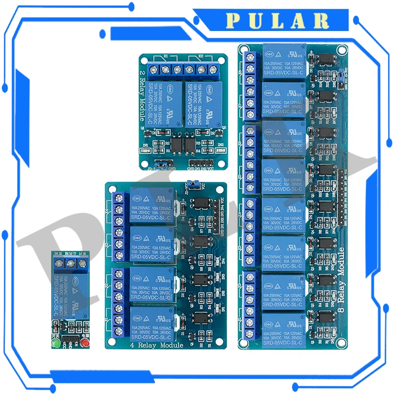 1Pc PLR 5v 1 2 4 8 Channel Relay Module With Optocoupler. Relay Output 1 2 4 8 Way Relay Module Lucky For Arduino