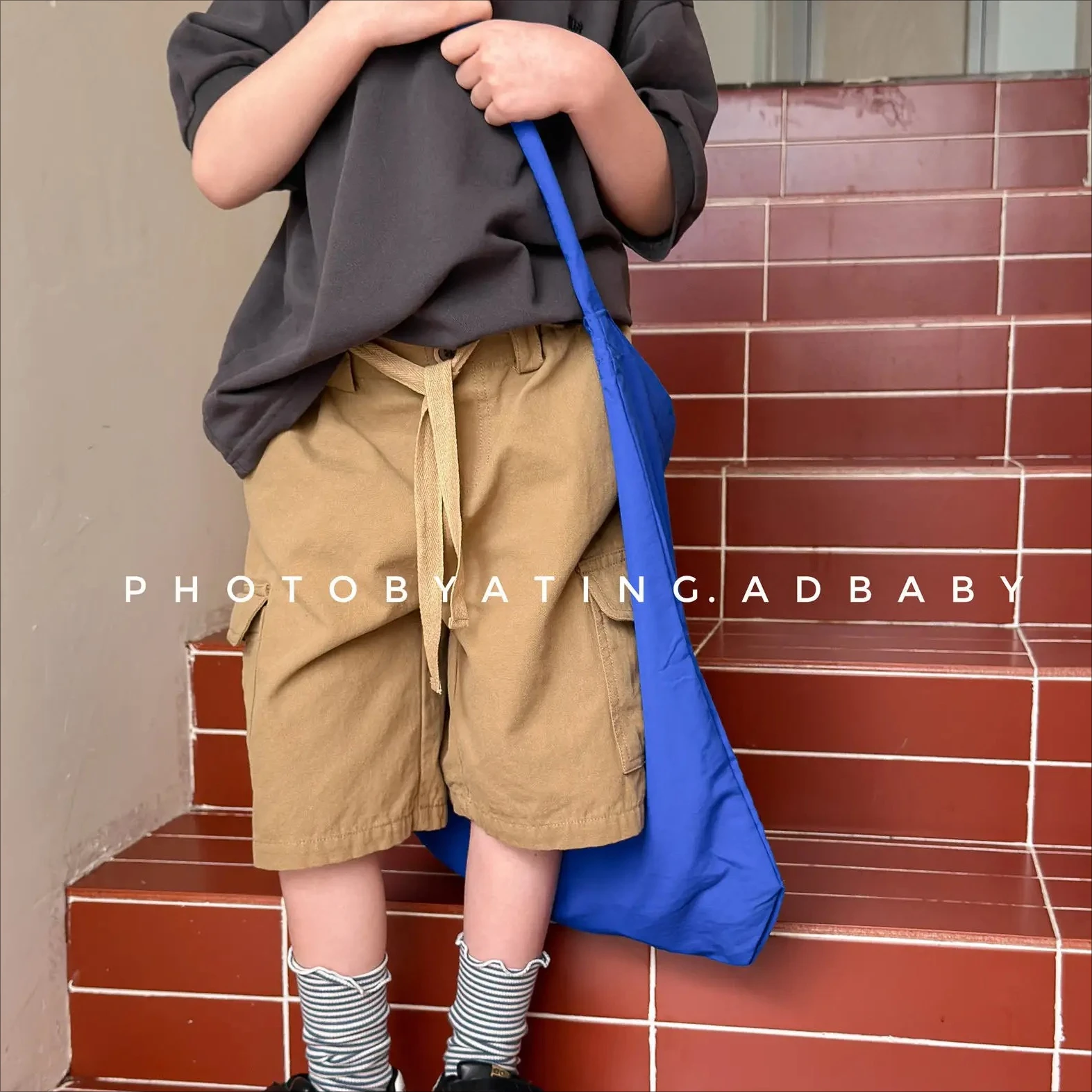 

Детские шорты-карго для мальчиков и девочек, летние, хлопковые, свободного кроя, с эластичной талией, с карманами, повседневные, для малышей и детей