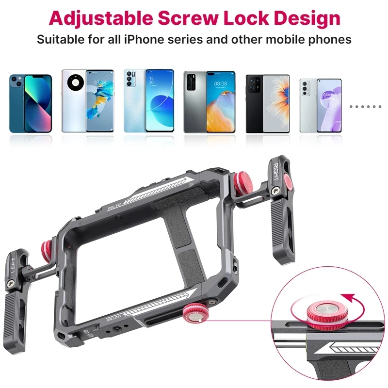 Ulanzi Lino Smartphone Cage for iPhone 16 15 14 13 12 X XR XS Max Mini/Pro/Pro Max Smartphone Handle Grip Phone Vlog Video