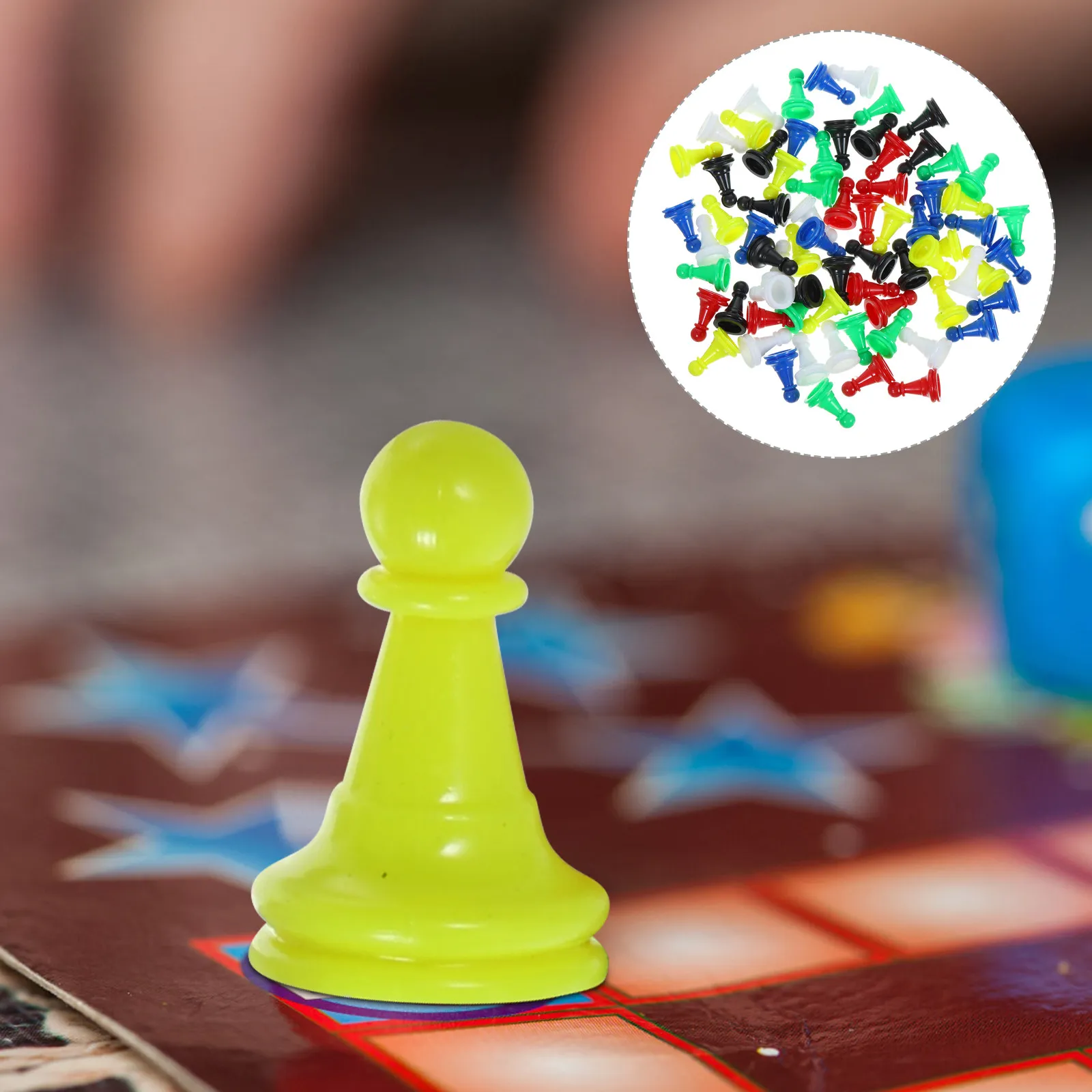 

96Pcs Multicolor Plastic Pawns Chess Pieces Replacement Set for Board Games Educational Game Accessories Pieces for Chess