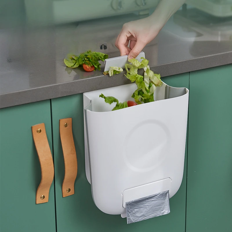 

Folding Waste Bins Kitchen Garbage Bin Foldable Car Trash Can Wall Mounted Trashcan for Bathroom Toilet Storage Bucket