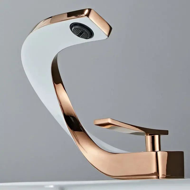 

Spray Paint Water Tap Single-hole Face Wash Hand Basin Water Tap Hotel Household Bathroom Hot and Cold Water Tap