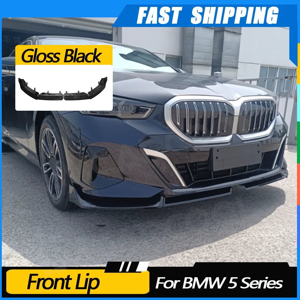 

JMCARCOOL ABS Carbon Car Front Bumper Lip Spoiler Splitter Diffuser Body Kit For BMW 5 Serise G60 G68 M Sport 2024+