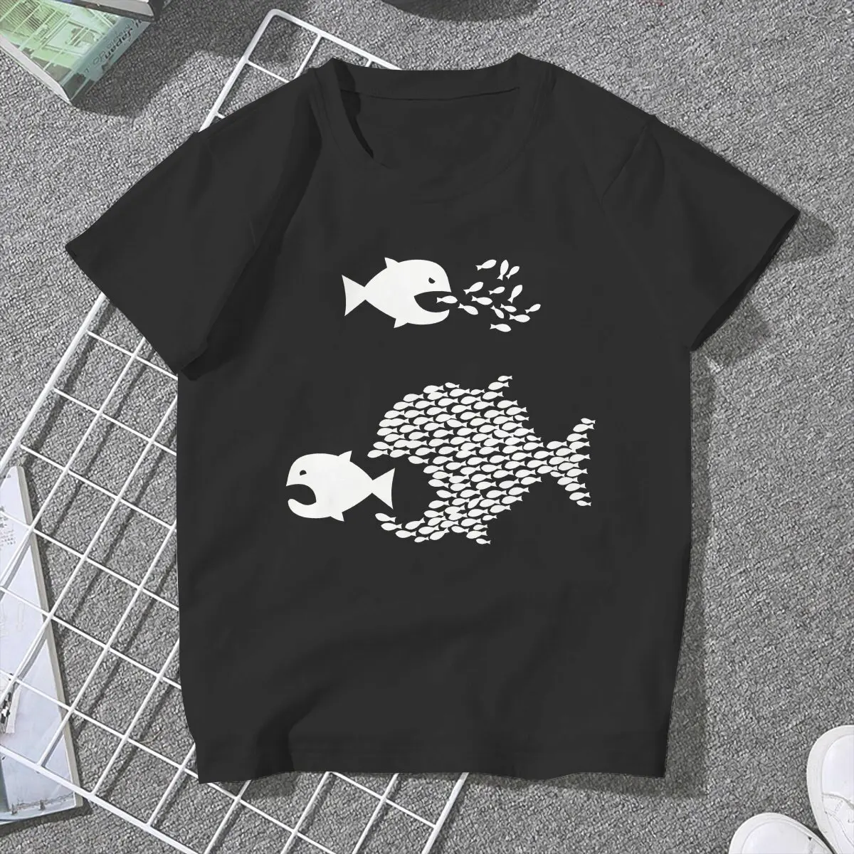 Animal One Hundred Fish Organize Essential T Shirt Fashion Women's Tees Summer Harajuku O-Neck Polyester TShirt