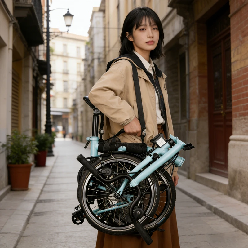 Durable Folding Bicycle Shoulder Carry Strap Portable Hand Strap Adjustable Handle Carrier for Brompton Cycling Accessories view 6