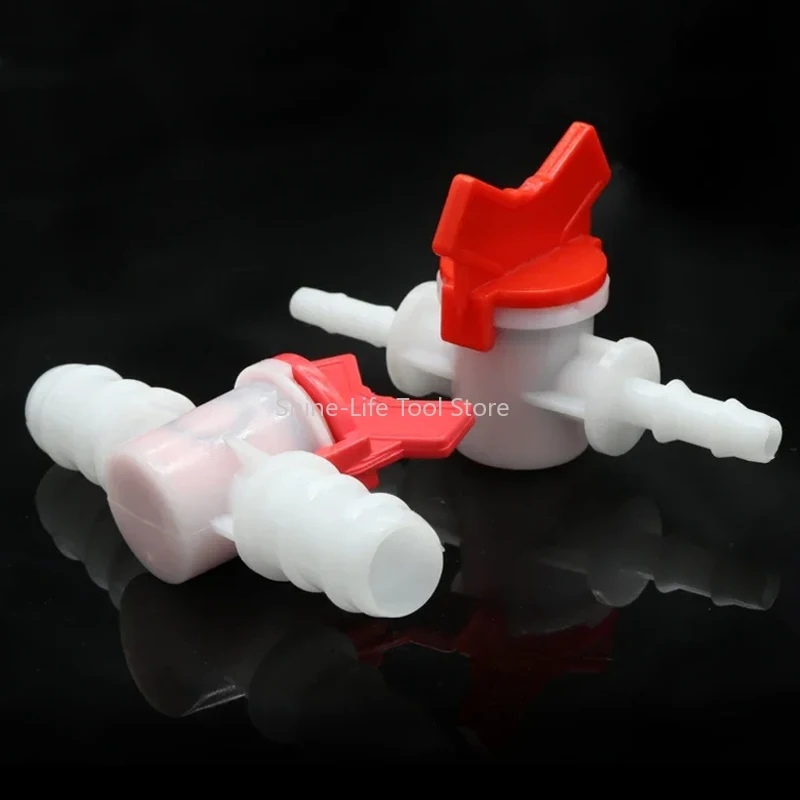 4~25mm POM Ball Valve Drip Irrigation System Hose Pagoda Joint PVC Barb Two Way Plastic Ball Valve