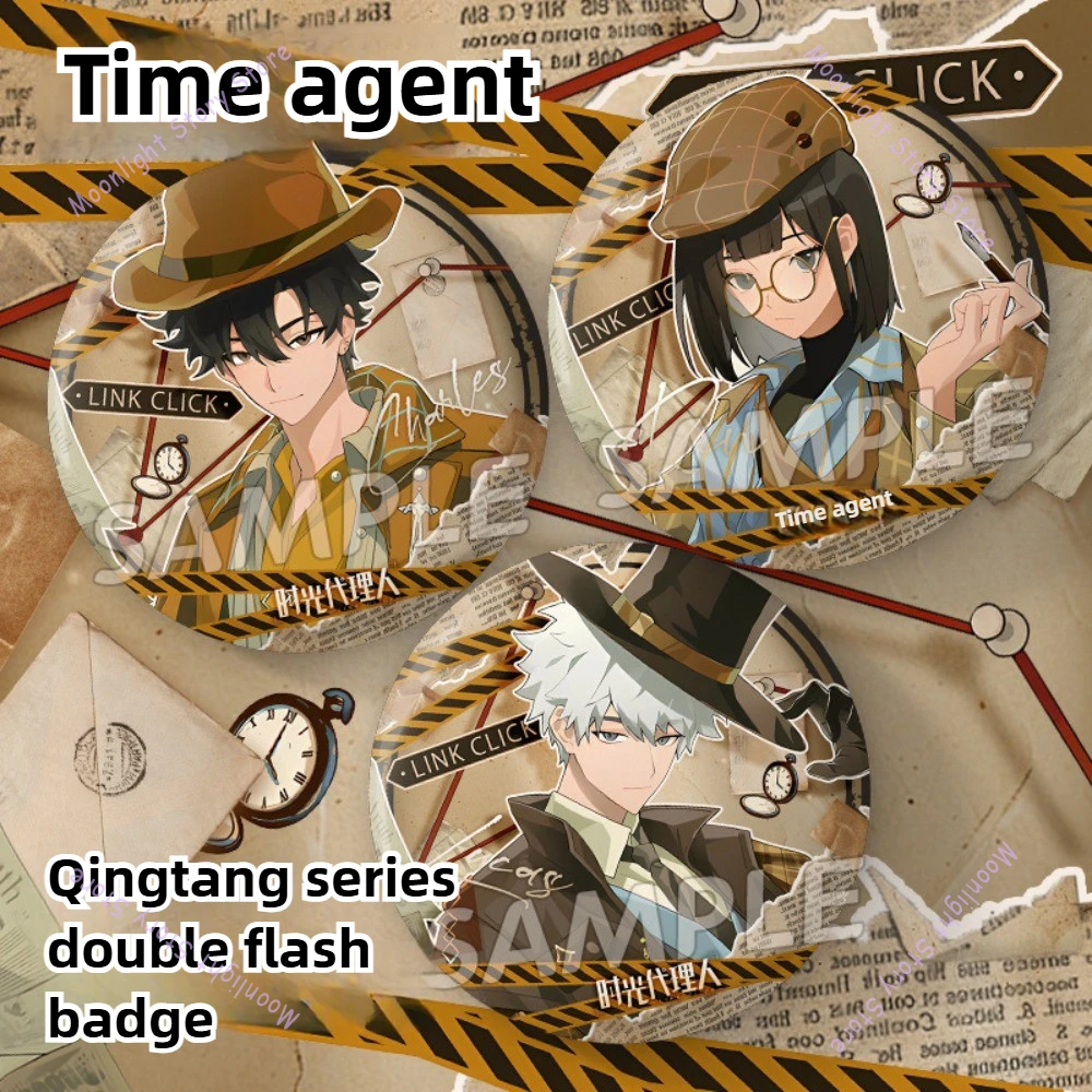 75 مللي متر رابط انقر أنيمي شارة دبوس تصميم فلاش مزدوج للملابس حقائب القبعات الديكور جمع هدية الإكسسوارات لمحبي #1