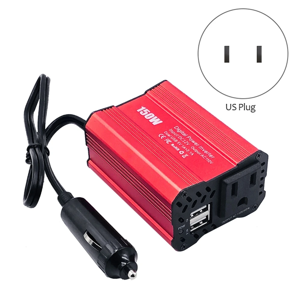 150W Car Power Inverter 12V 220V and AC 110V Converter Auto Charger Converter Adapter Modified Sine Wave(US Plug)