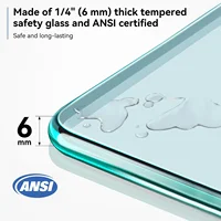 Pivot Swing Shower Door 32in.D x 72 in. H| Shower Door with 1/4 in. Clear Tempered Glass| Pivot Shower Door | Black (Shower Base 5