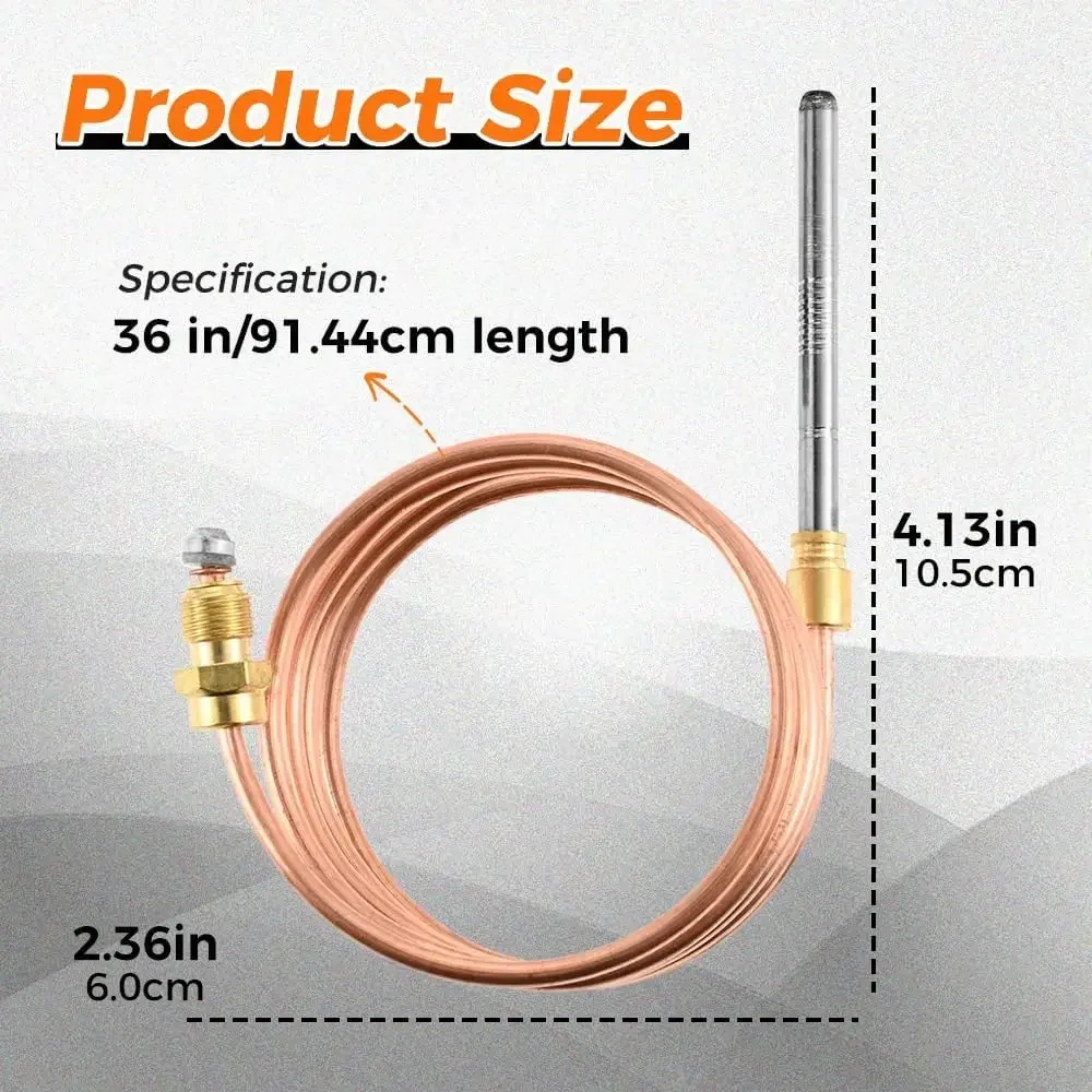 36Inch Q340A1090 Safety Thermocouple Sensor for Honeywell Tradeline Bryant Emerson Gas Furnace Fireplace Water Heater Replace