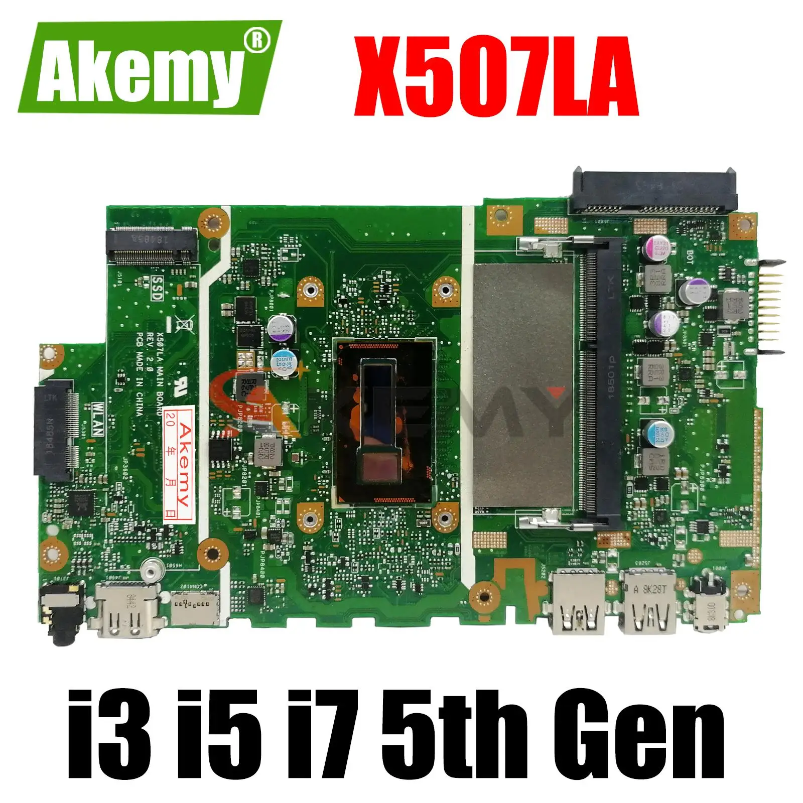 Mainboard For ASUS X507L A507LA R507LA F507LA X507LA A507L R507L F507L Laptop Motherboard I3 I5 I7 5th Gen 100% Testing ok