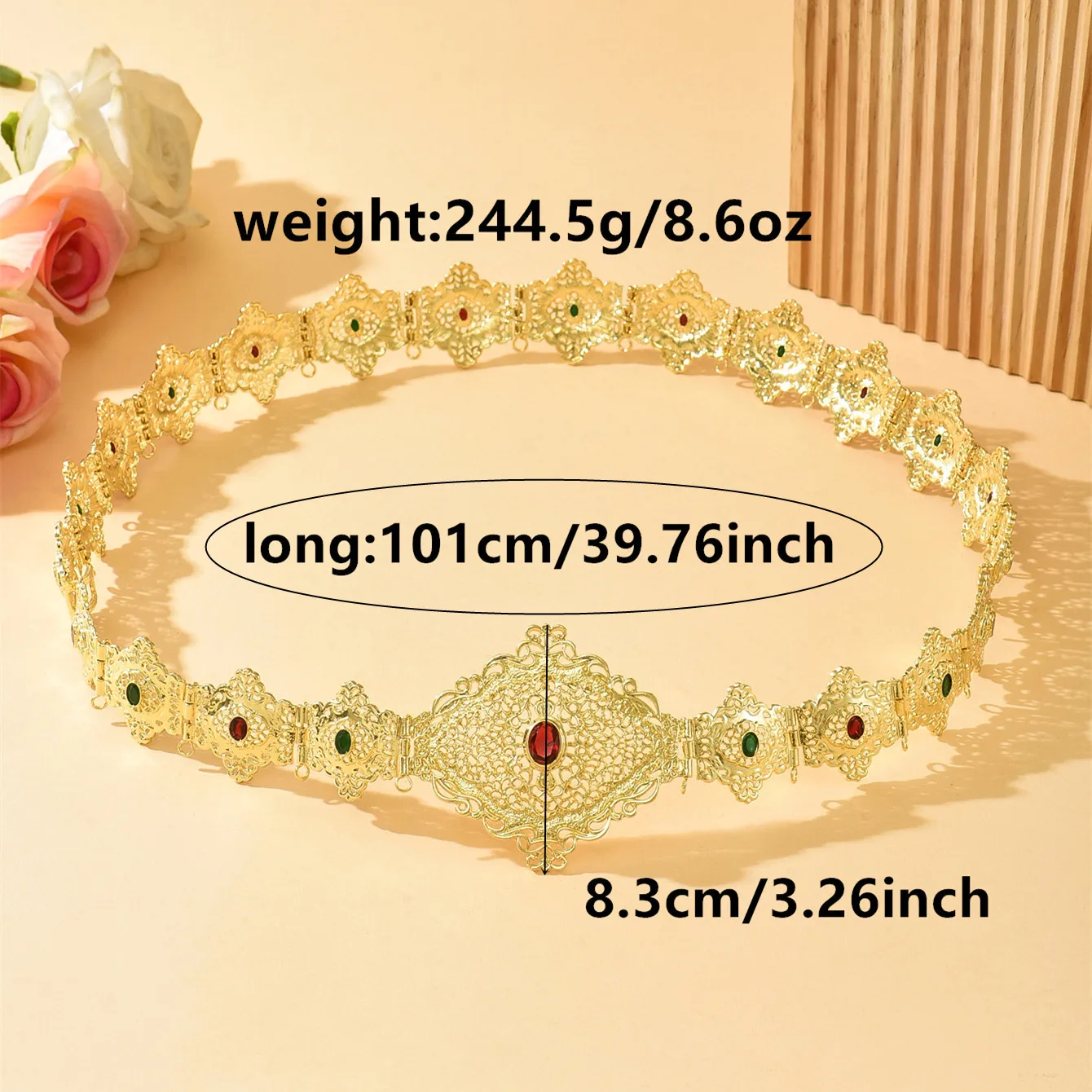 المرأة الجزائرية حزام معدني الذهب اللون عباية مجوهرات الزفاف سلسلة الخصر العربية التقليدية هدية