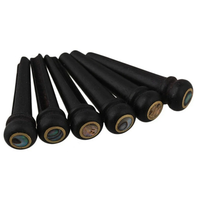 6pcs שחור כהה גיטרה פגז גיטרה גשר עצמות סט עם ירוק abone נקודה עבור אביזרים גיטרה אקוסטיים