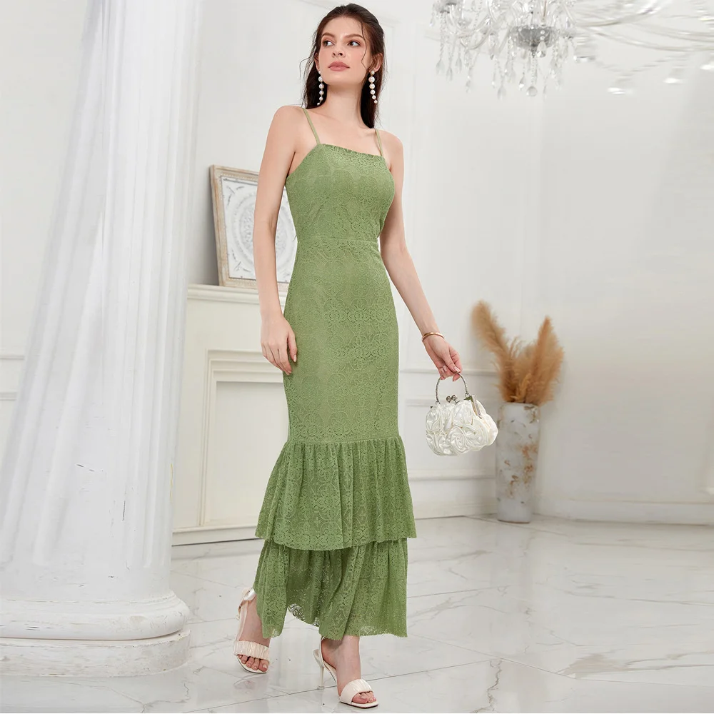 European and American Women's Wear 2023 Summer New Fashion Party Strap Sexy Fishtail Dress Elegant and Pretty Women's Dresses