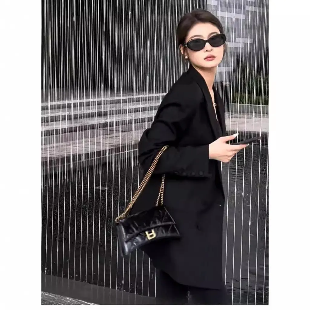 

Women's Black Suit Jacket Elegant Street Style Autumn Powerful Trendy Top Elegant Street Aura New This Year