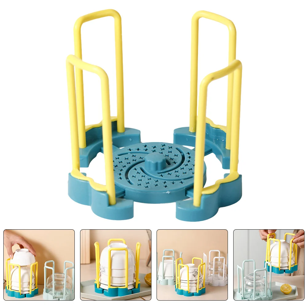 2Pcs Rotating Drain Bowls Rack Telescopic Kitchen Storage Organizer Bowl Holder Pot Lid Holder Kitchen Tableware Stand Draining