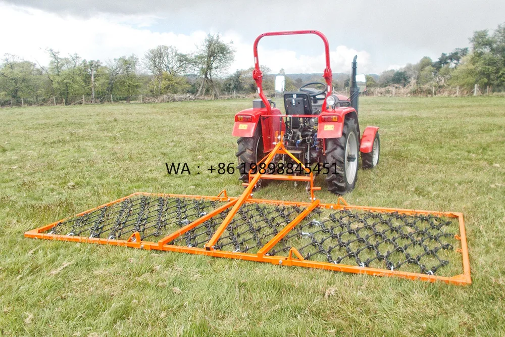 Heavy Duty Manual Folding Hay Field Wingfield Drag Harrow 8ft 3 Point Hitch