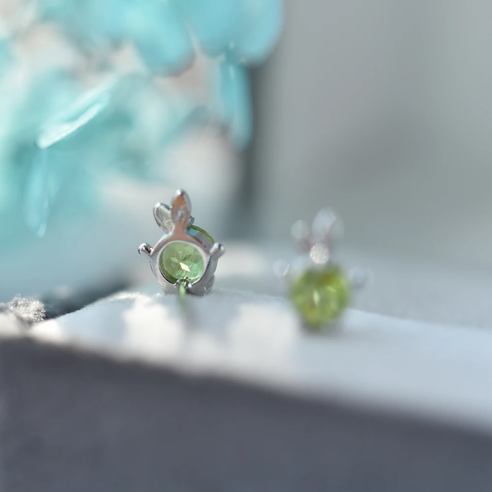 ITSMOS Cute Fish style Crystal Silver Post Studs Earrings Genuine Amethyst Garnet Peridot Citrine Lovely Earrings for Women Gift - Image 3