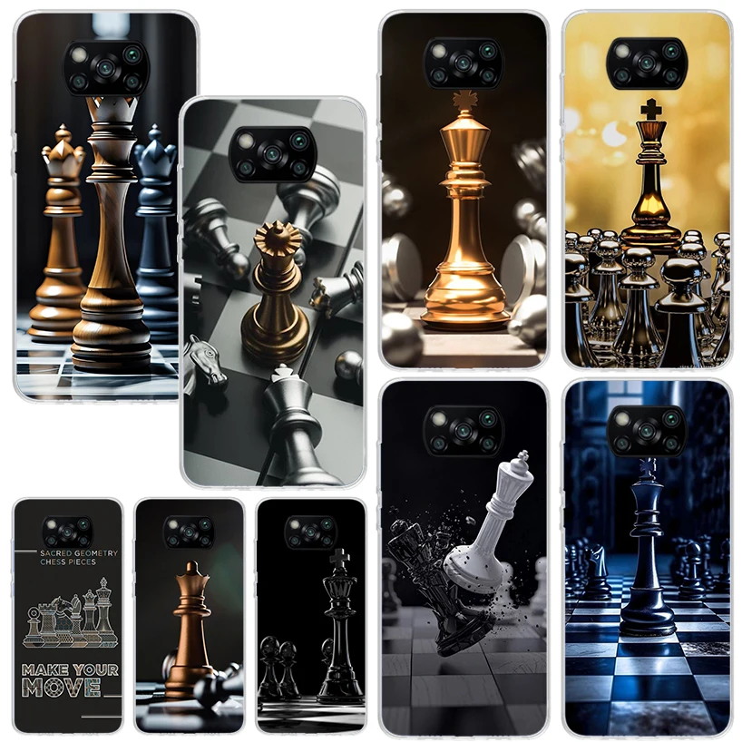 Competitive Chess Game Phone Case For Xiaomi Poco X6 X5 X4 X3 Nfc F6 F5 Pro F4 Gt F3 F2 F1 M5S M4 M3 Art Fundas Back Cover