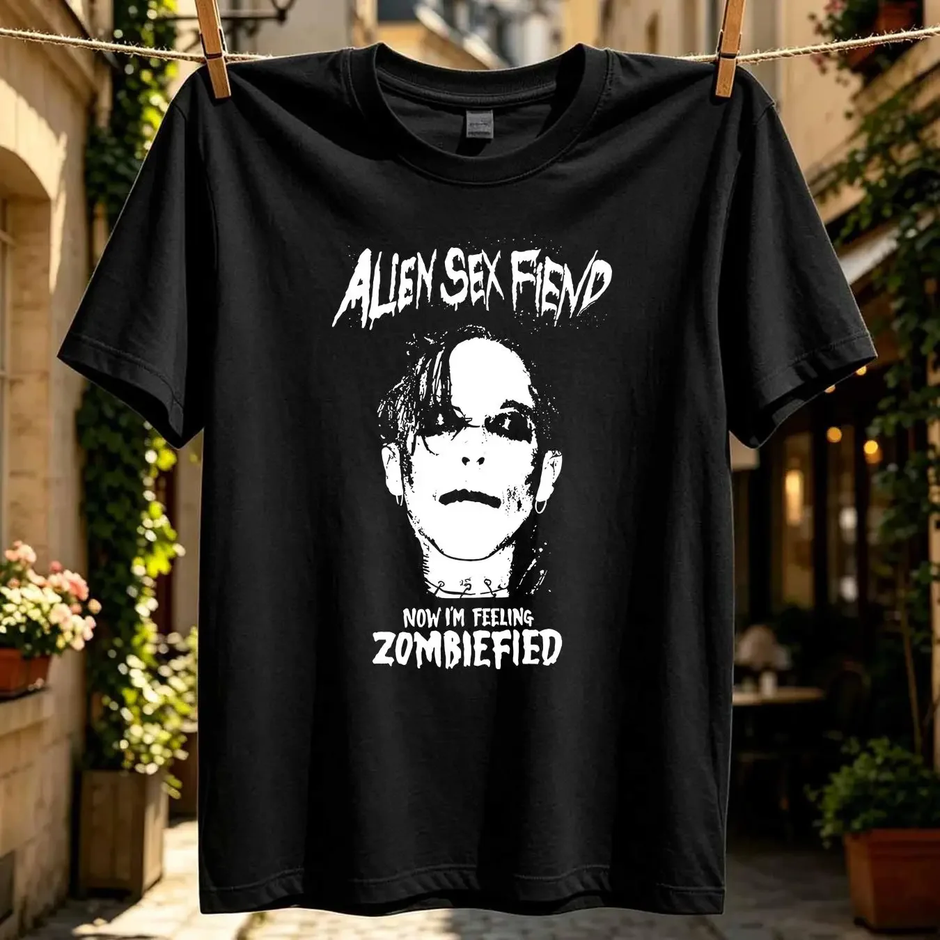 washed T Shirt alien sex fiend zombiefied vintage Washed graphic Casual Breathable Stylish Soft designer clothes