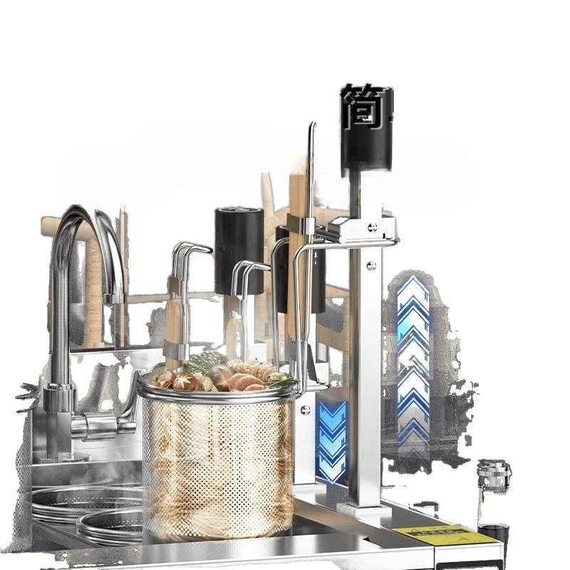 Automatic lifting noodle cooking stove, commercial multi-functional electric heating timing gas