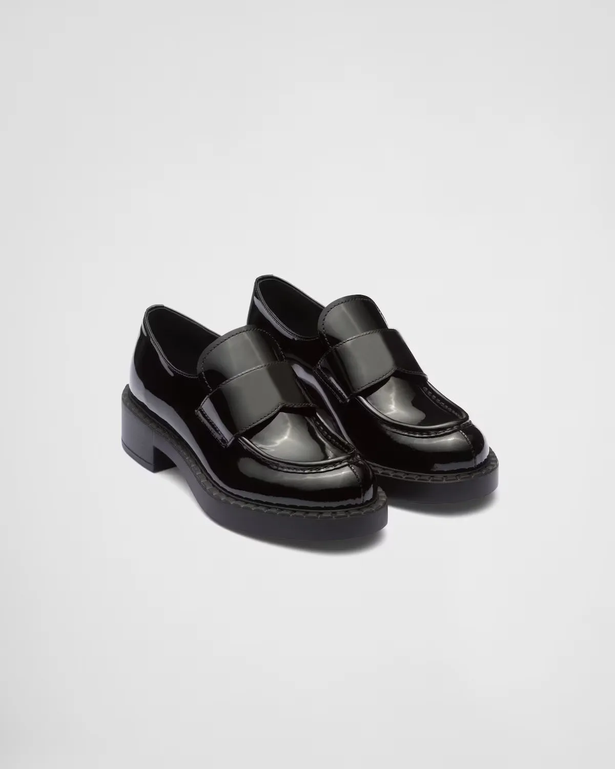 

Women's Black Chocolate Patent Leather Loafers