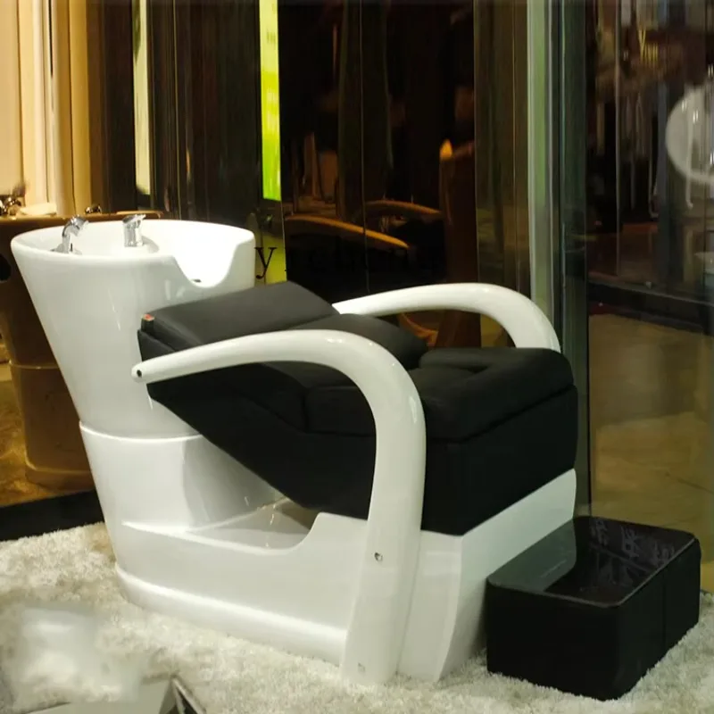 v2 Shampoo Chair for Hair Salon Flushing Bed Punch Bed FRP Ceramic Basin Bed