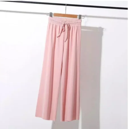 wide leg pant Korean version of the wild nine pants loose wide leg pants women summer sense high waist Straight InsTrouser pants