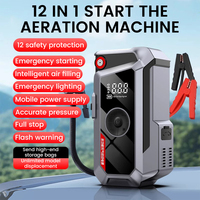 12V Car Jump Starter Power Bank 8000mAh/10000mAh 160PSI Air Compressor Tire Pump Portable Charger Car Booster Starting Device