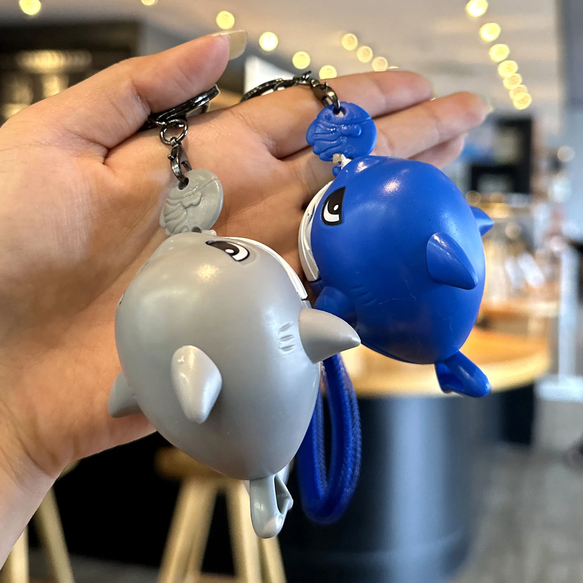 Pull Line Shark Keychain Pendant Keychain Simulation Removable Mouth Shark ABS Keychain Toy Anti-stress Schoolbag Pendants