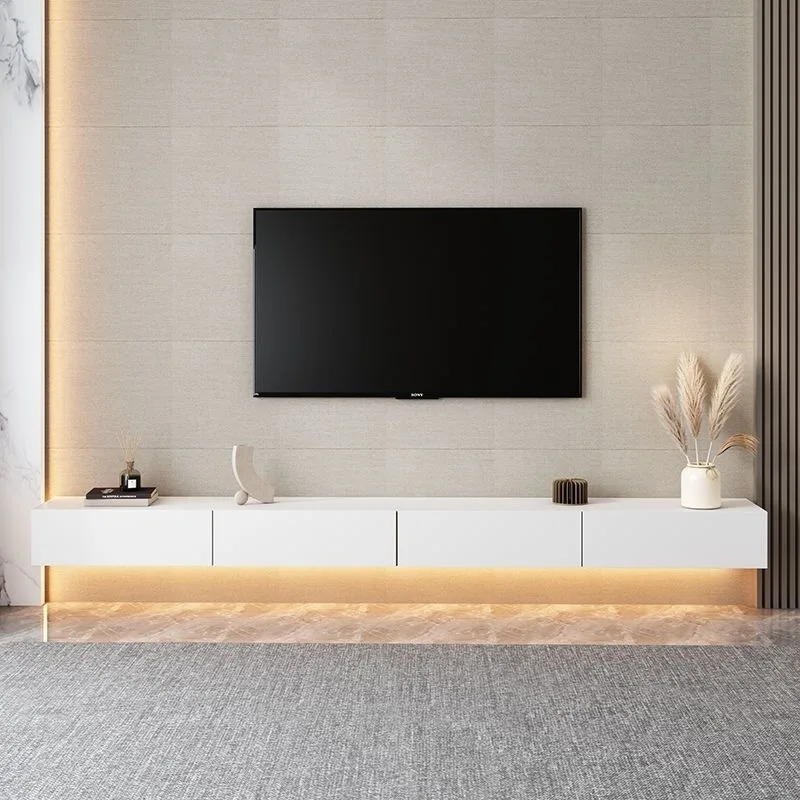 

Light luxury TV cabinet suspended living room new suspended simple modern small apartment
