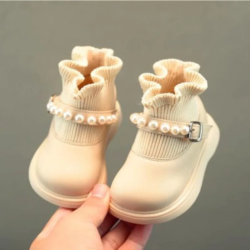 Baby Toddler Girls Fashion Boots Soft Sole Leather Ankle Boots for 1-3 Years Non Slip Casual Kids Shoes for Spring Autumn Winter