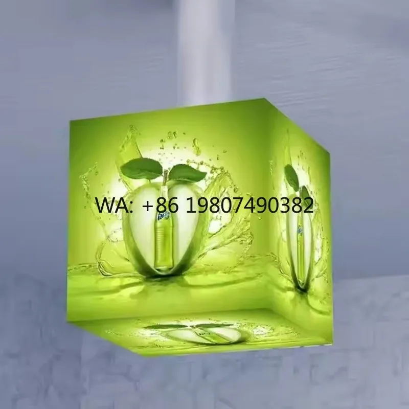 2.5mm Pixel Pitch 6 Sides Rotating Cube LED Screen Creative Full Color Outdoor Commercial Advertising Cubic Display