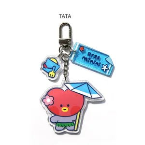 Animasyonlu karikatür Akrilik anahtarlık, Şempanze, Rj ve Araba anahtarlık, Çift, okul Çantası Kolye Dekor Hediye, Tata Shooky Cooky, Bt21 8 en çok satan, anahtarlık akrilik bts-no. 8