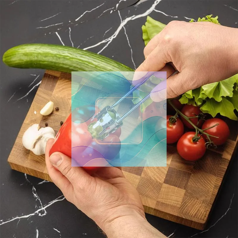 Ergonomic Bell Pepper Corer Food Grade Stainless Steel Practical Kitchen Gadget for Chili Tomato Core Remover